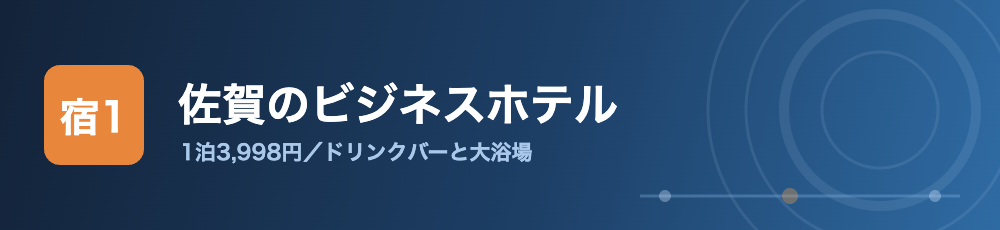 1日目の宿 佐賀のビジネスホテル