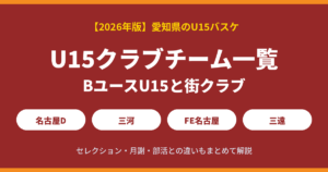 愛知県のU15バスケクラブチーム一覧【2026年版】｜BユースU15と街クラブ・セレクション・部活との違い
